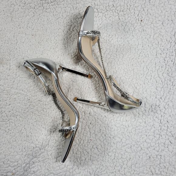 NEW Jessica Simpson Qiven T-Strap Sandal SILVER SIZE 9M /40 - Picture 4 of 6